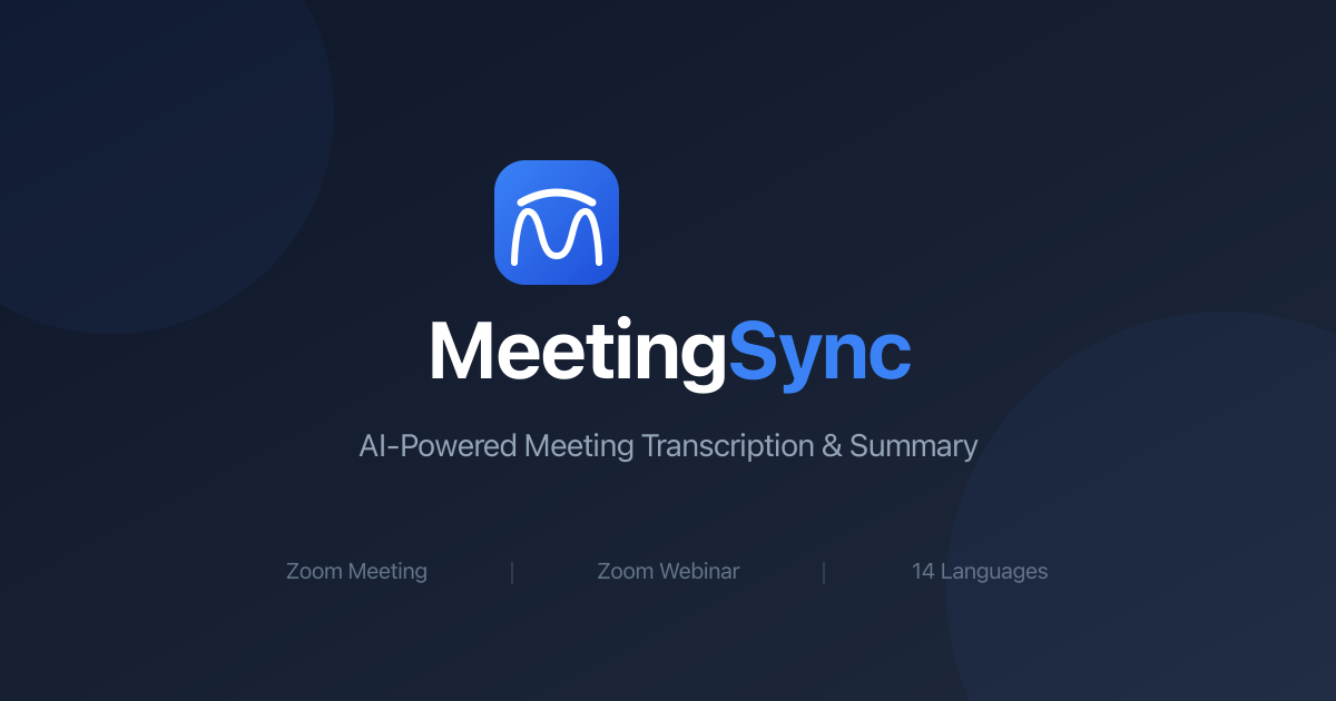 MeetingSyncAI - Smart Zoom Meeting Assistant